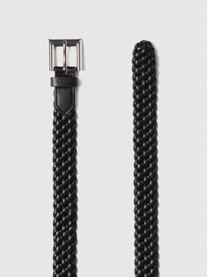 Woven belt - women's belts - Black | Sisley image number 2